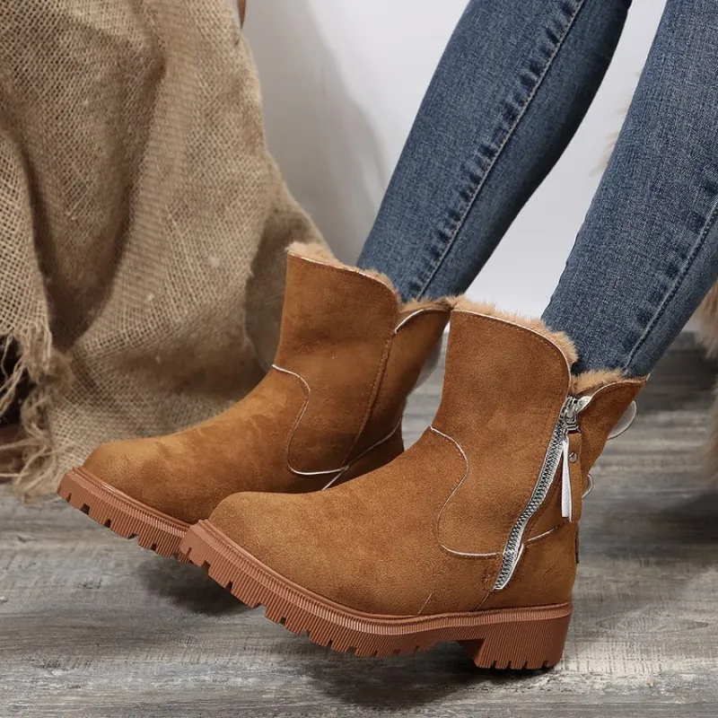 Diane Comfortable Warm Winter Boots - Brown