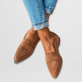 Rose Soft Suede Loafers - Brown