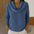 Judith | Warm Waffle-Knit Cowl Neck Sweater