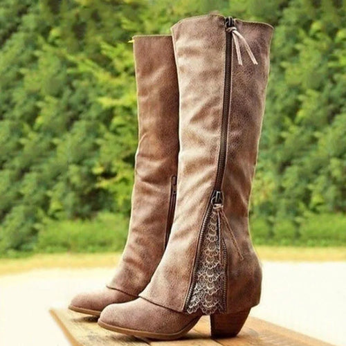 Knee high boots in brown