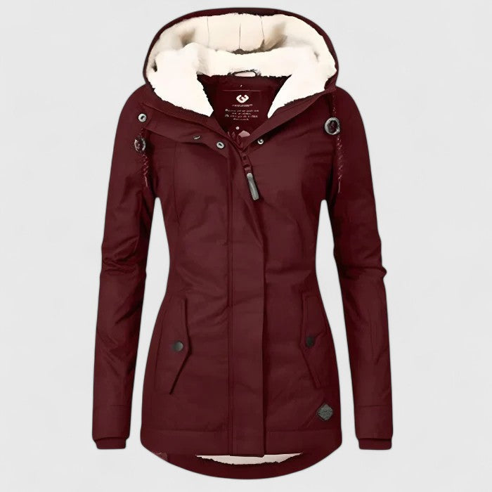 Laura Elegant Autumn Jacket - Red