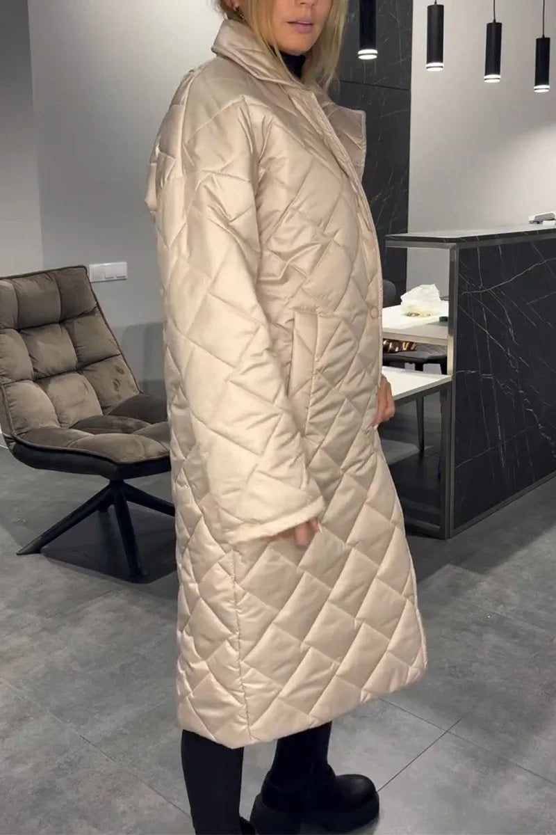 Rose Reversible Quilted Coat with Leopard Print