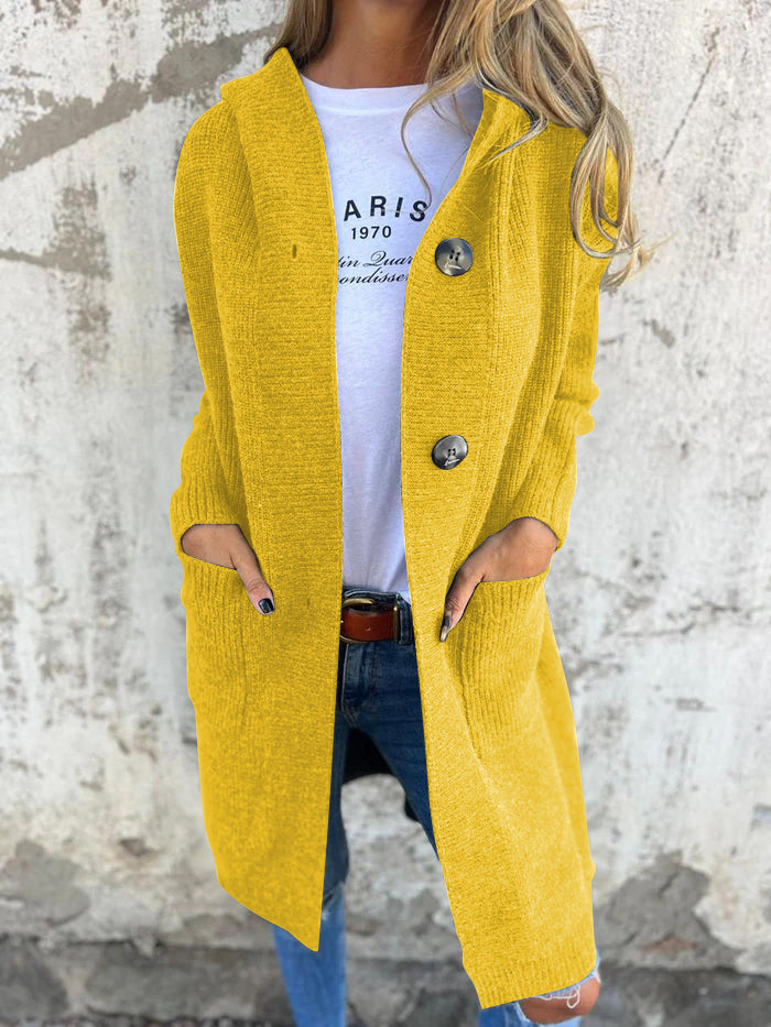 Elegant Versatile Long Cardigan in Yellow