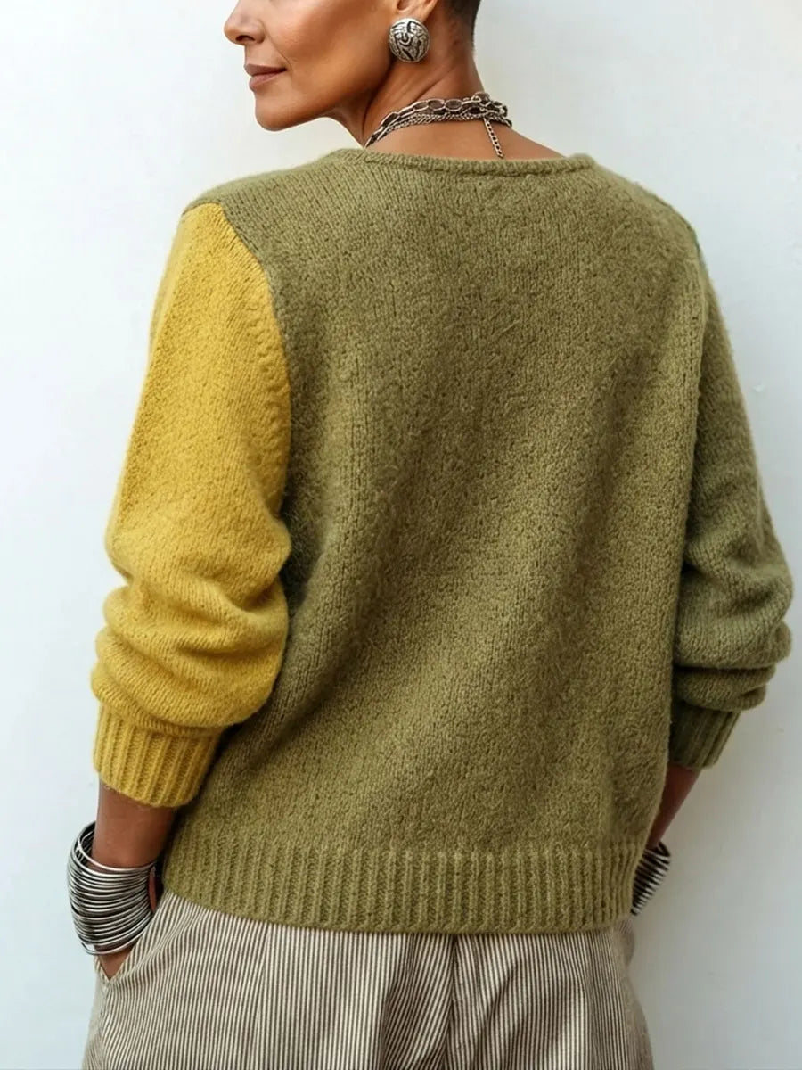 Christine | Color-Block Knit Sweater - lifestyle