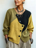 Christine | Color-Block Knit Sweater - Green