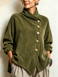 Olive green corduroy mock neck sweater