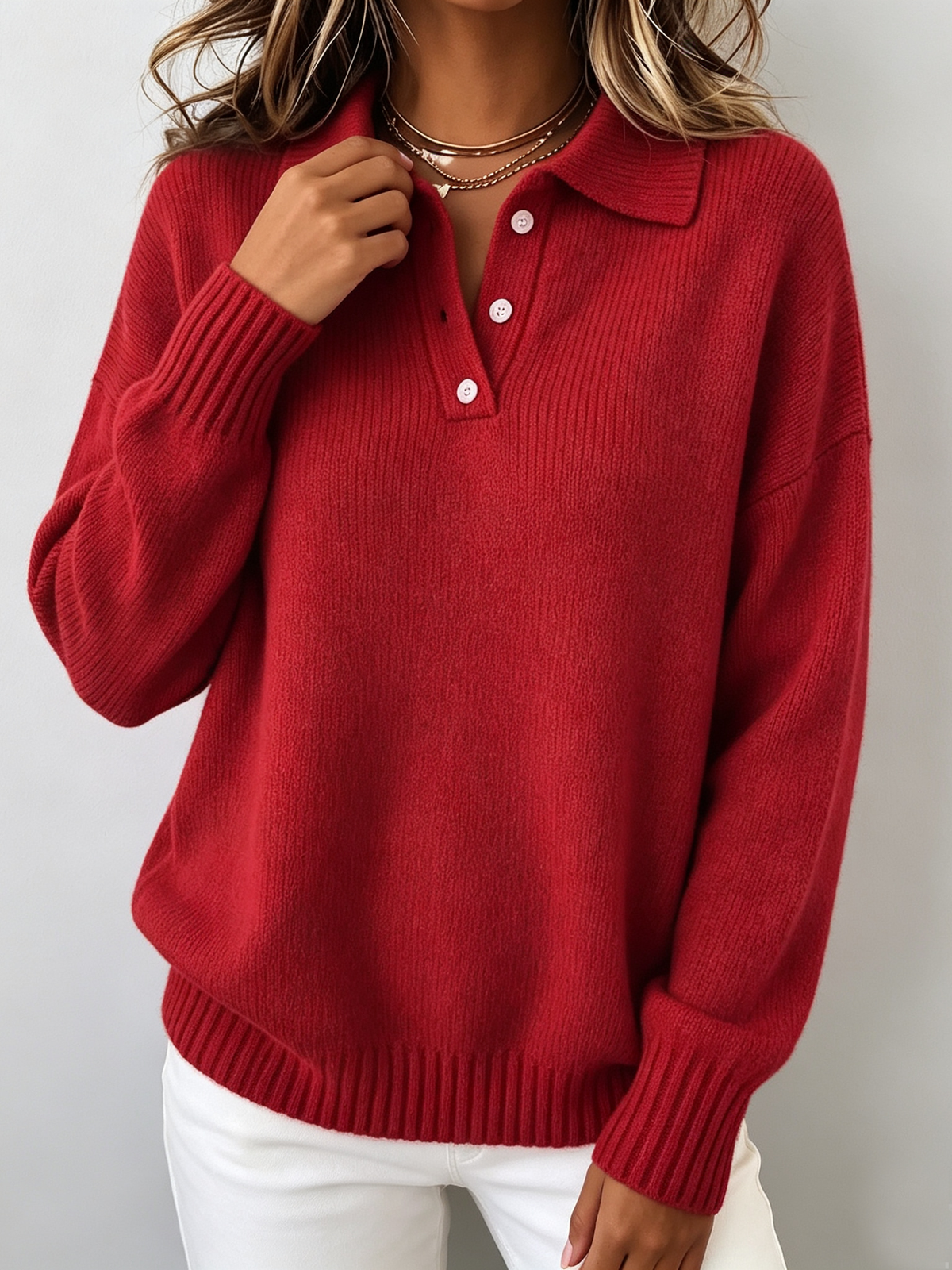 Dorothy Chic Polo Hooded Knit Sweater