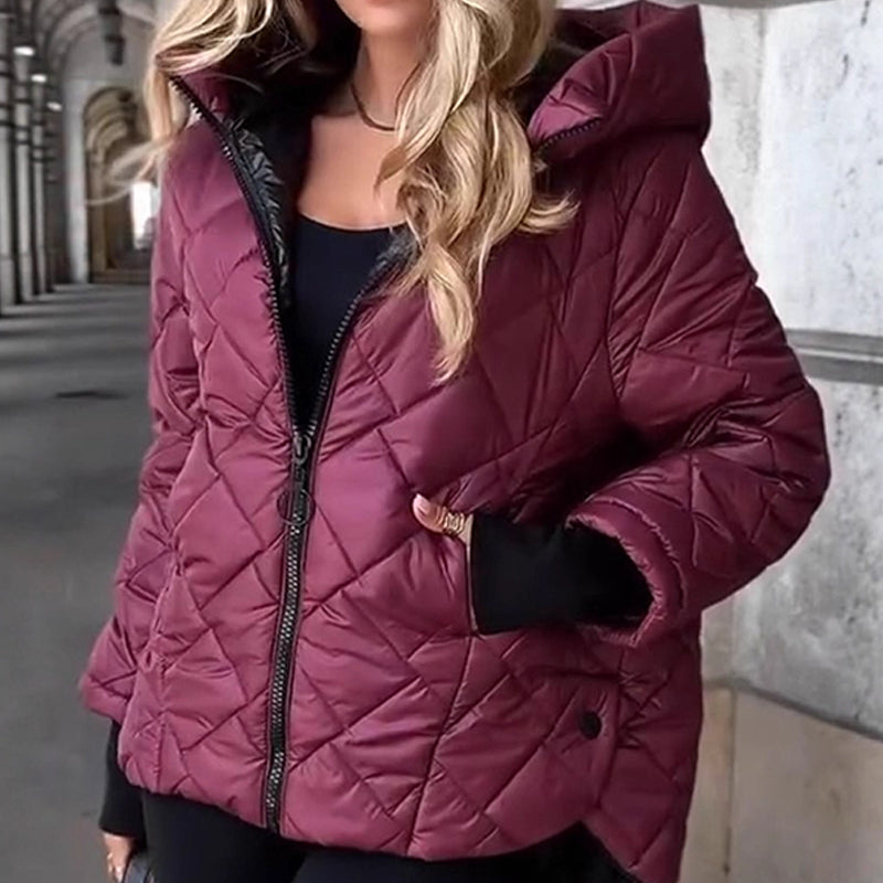 Diamond quilted puffer jacket