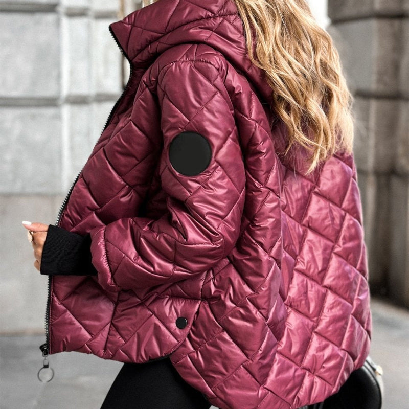 Diamond quilted puffer jacket