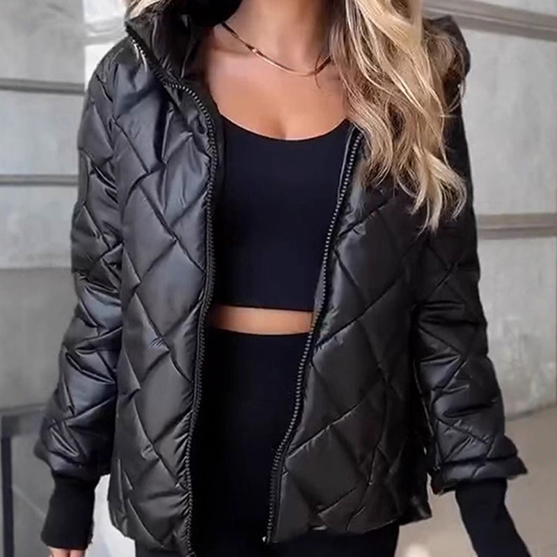 Diamond quilted puffer jacket