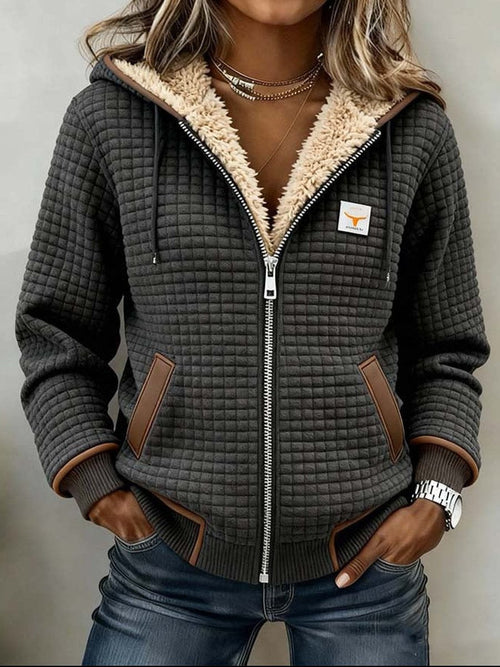 Amy | Sherpa-Lined Quilted Zip-Up Hooded Jacket